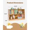 Brown Wooden Montessori Storage Shelf for Kids with Open Cubbies and Anti-Tip Safety
